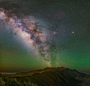 Scenic view of star field against sky at night