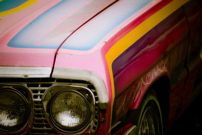 Cropped image of colorful car