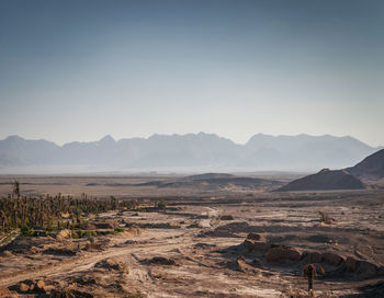 Scenic view of desert against sky