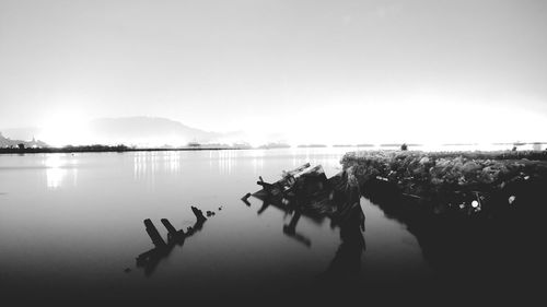 Shipwreck in lake