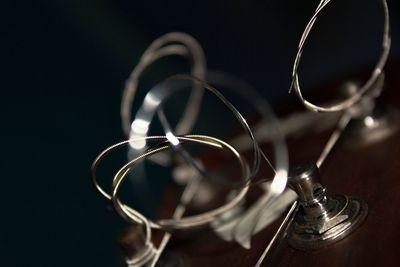 Close-up of lighting equipment on table