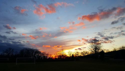 Scenic view of landscape at sunset