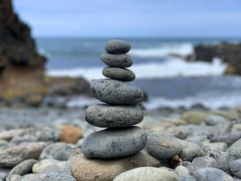 Stack of stones on beach