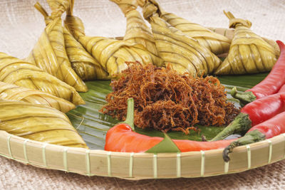 Close-up of vegetables in basket