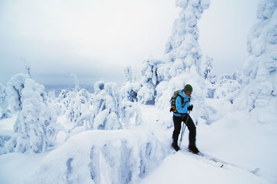 Woman skiing