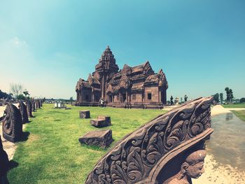 Temple building against sky