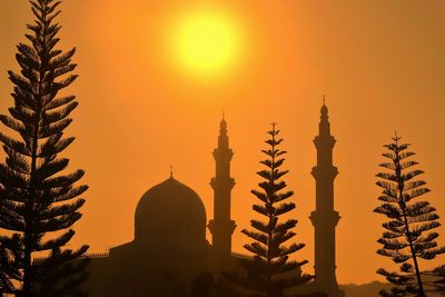 Mosque silhouette during sunset