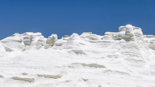 Milos island sarakiniko white stone texture