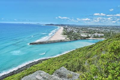 High angle view of bay