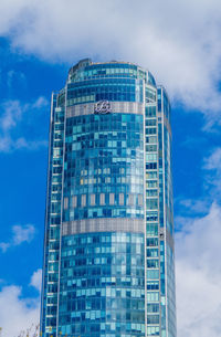 Low angle view of modern building against sky