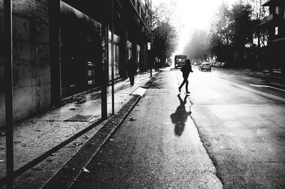 People walking on road