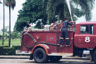 Man driving car