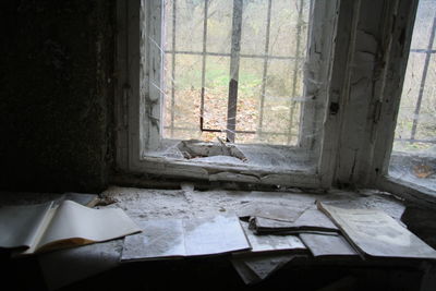 Close-up of broken building