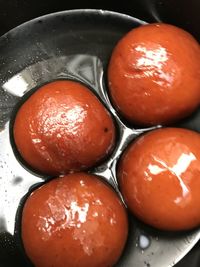 High angle view of tomatoes on table