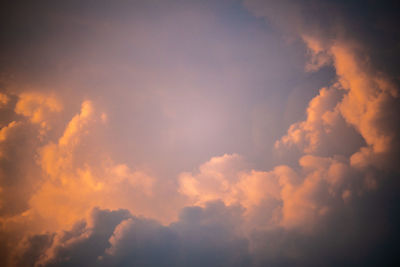 Low angle view of sky during sunset