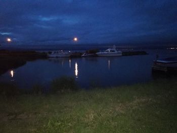 Scenic view of calm sea at dusk