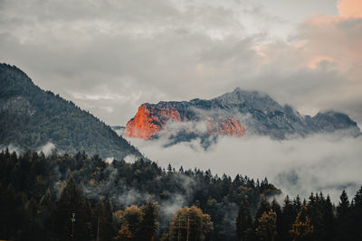 Panoramic view of majestic mountains against sky