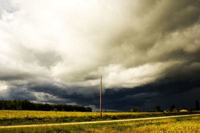 Scenic view of field against sky