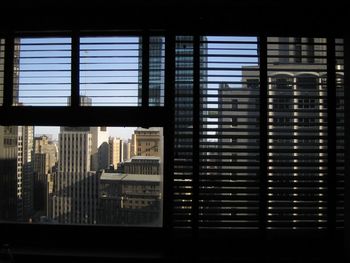 View of building through window