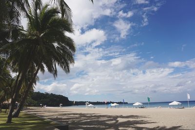 Scenic view of beach against sky