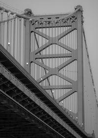 Low angle view of suspension bridge