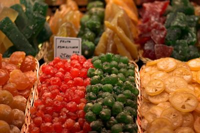 Full frame shot of fruits for sale in market