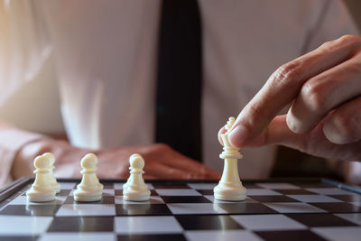 Close-up of chess pieces