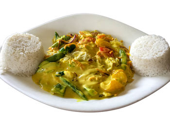 Close-up of breakfast in plate