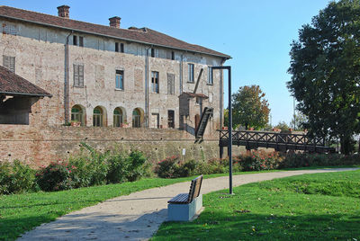 Exterior od the visconteo castle in pagazzano, bergamo, lombardy, italy.