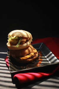 A delicious double burger conceptualized with a luxurious impression