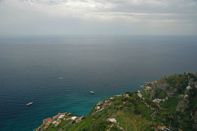 High angle view of sea against sky