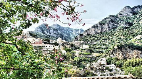 Scenic view of mountain against cloudy sky