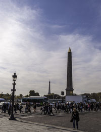 Group of people in front of building