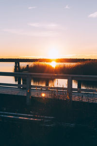 Scenic view of sunset over sea