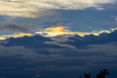 Low angle view of clouds in sky during sunset