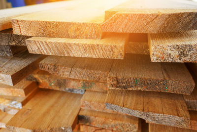 Close-up of stacked wood