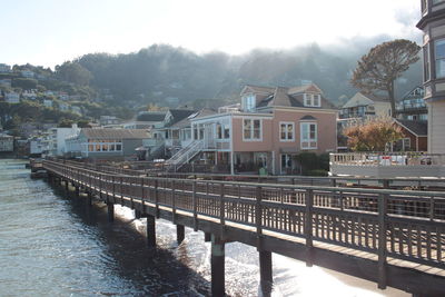 View of canal with buildings in background