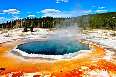 Hot spring water in yellowstone national park