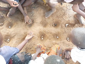 Low section of people in water