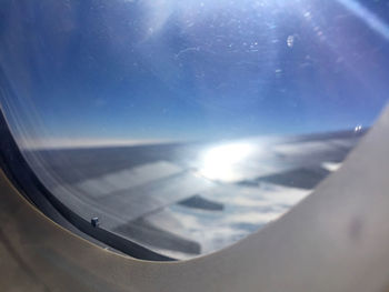 Cloudscape seen through airplane window