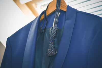 Close-up of clothes hanging on coathanger