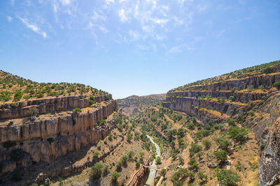 View of old ruins against blue sky