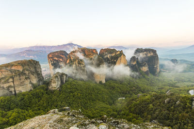 Scenic view of rocky mountains against sky