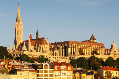 Morning view of historic city centre of buda, hungary.