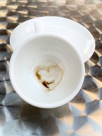 High angle view of coffee on table