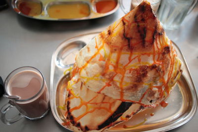 Close-up of food in plate on table