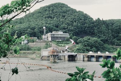 High angle view of built structures