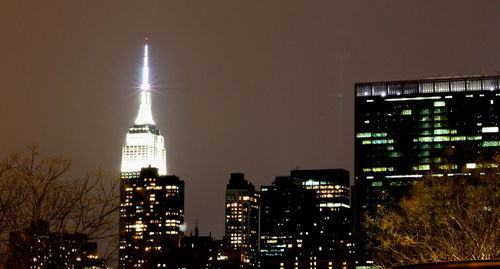 Illuminated cityscape at night