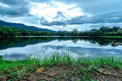Scenic view of calm lake