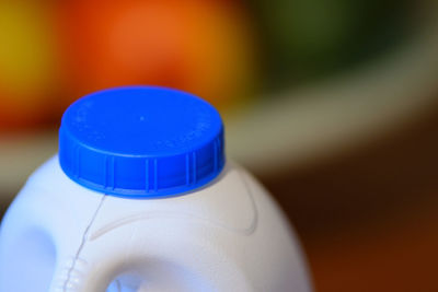 Close-up of blue bottle